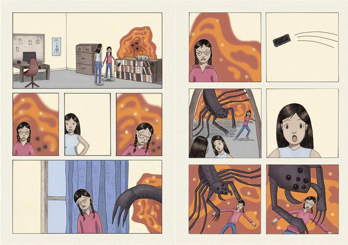 Monsters of Tebillie Comic First two pages The first two pages of the Monsters of Tebillie Comic. Alice and Veronica are arguing over a phone and don't realise there is a portal with a monster. The monster grabs Veronica.